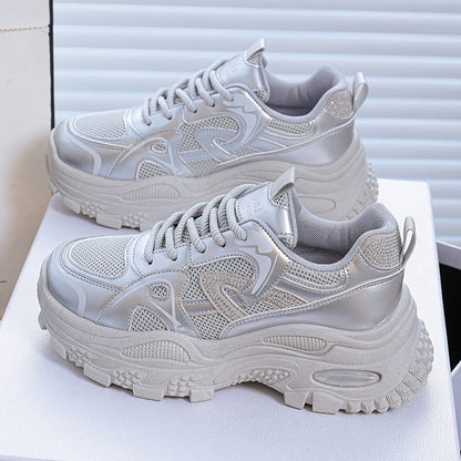 Damen Sneaker Sportlich Metallic Schuhe Frauen