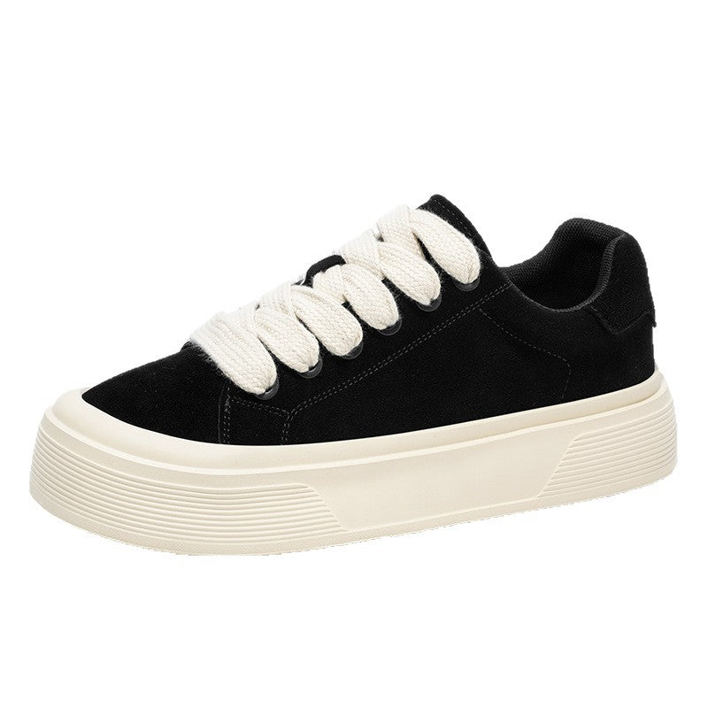 Damen Sneaker Hohe Plattform Breite Schnürung Mode