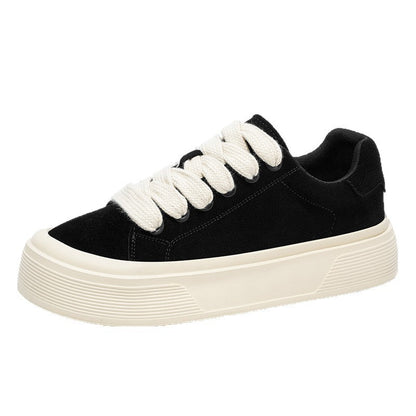 Damen Sneaker Hohe Plattform Breite Schnürung Mode