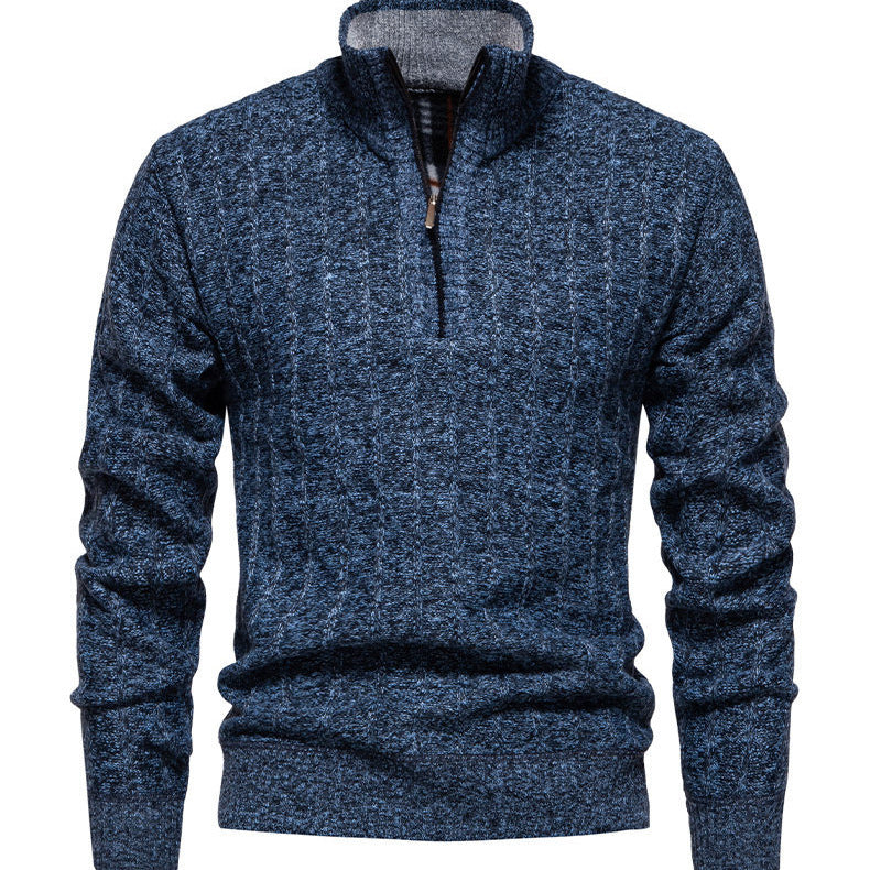 Herren Pullover Stehkragen Zipper Modern Casual