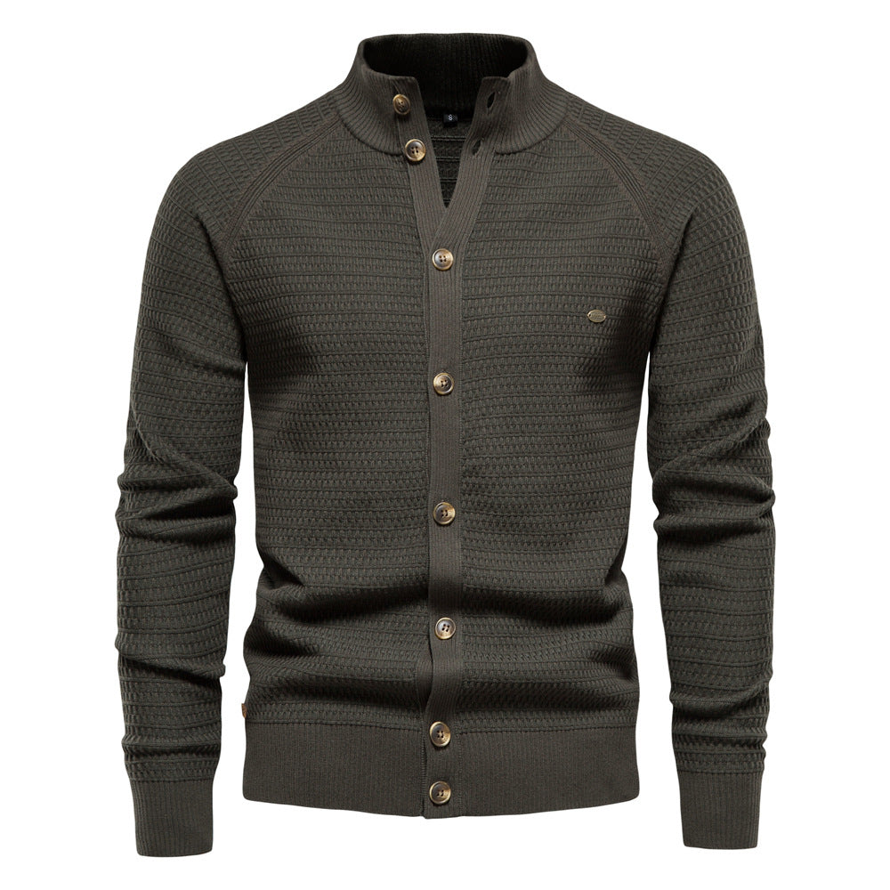 Herren Strickjacke Strukturiert Mit Knöpfen Modern