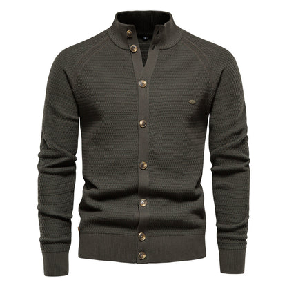 Herren Strickjacke Strukturiert Mit Knöpfen Modern