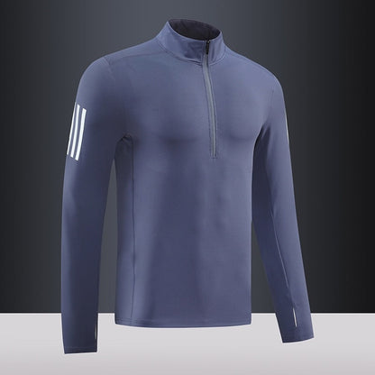 Herren Langarmshirt Thermo Funktionsshirt mit Reißverschluss