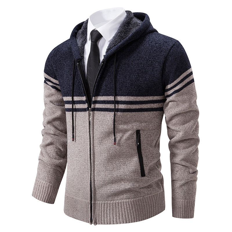 Herren Kapuzenjacke Modern mit Struktur Optik