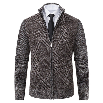 Herren Strickjacke Modern mit Reißverschluss und Struktur