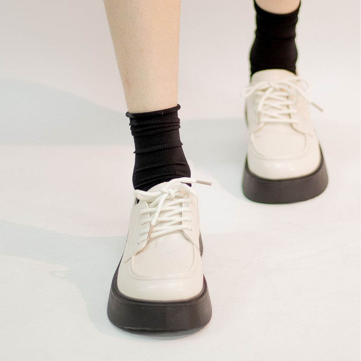 Damen Plateauschuhe Hoch Modisch Schnürschuhe Elegantes Design