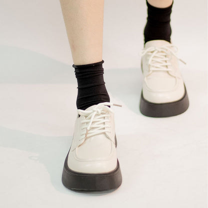 Damen Plateauschuhe Hoch Modisch Schnürschuhe Elegantes Design