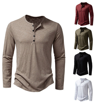Herren Langarmshirt Lässig Knopfleiste Modern - BerlinGlamour