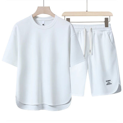 Klassisches Unisex T-Shirt Shorts Set mit Taschen Elastisch