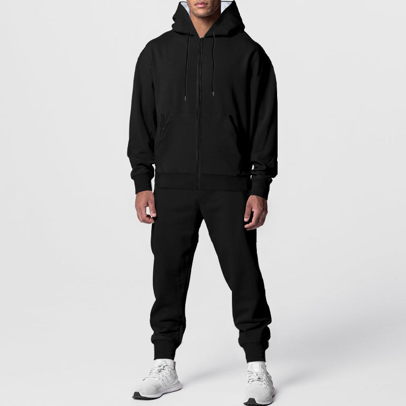 Herren Hoodie Sportlich Mit Reißverschluss Jogginghose Set