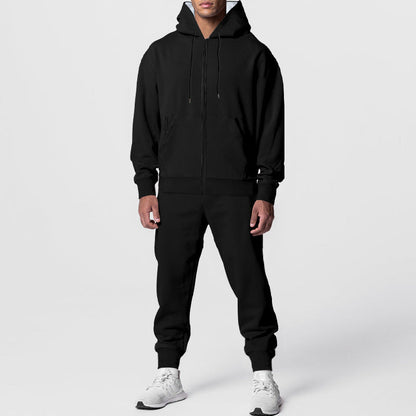 Herren Hoodie Sportlich Mit Reißverschluss Jogginghose Set