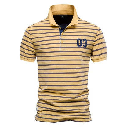 Herren Polo-Shirt Streifenmuster Bequem Modern