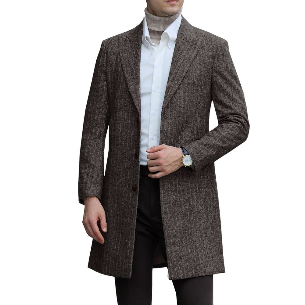 Herren Wollmantel Eleganter Luxus Mantel Mit Taschen