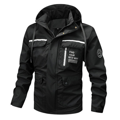 Herren Outdoor-Jacke Funktionsjacke Wasserabweisend Reflektierend