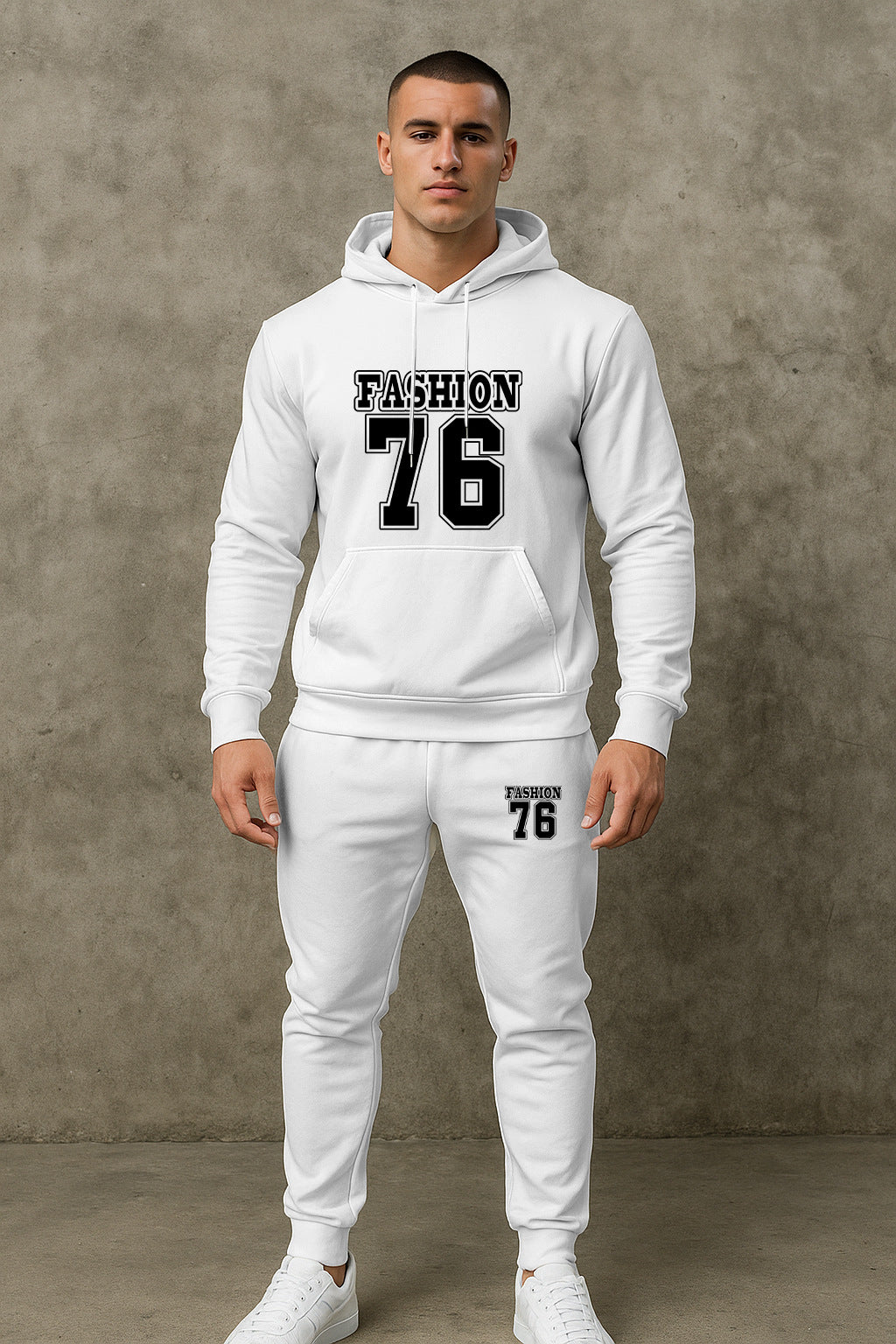 Herren Sport Set Hoodie Jogginghose Bequem Grau