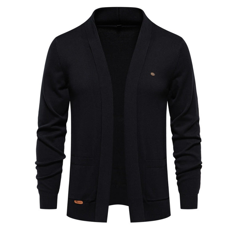 Herren Cardigan V-Ausschnitt Lässig Grau Modern