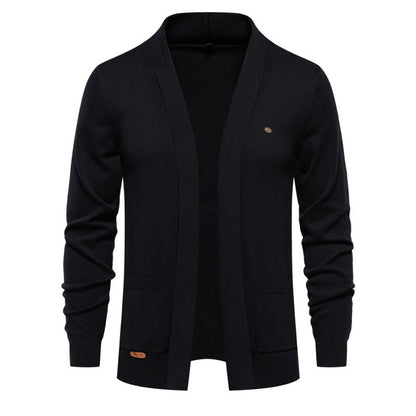 Herren Cardigan V-Ausschnitt Lässig Grau Modern