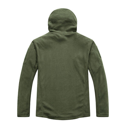 Herren Fleecejacke Warm Kapuze Reißverschluss Taschen