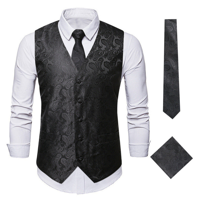 Herren Weste Elegant Blumenmuster Slim Fit