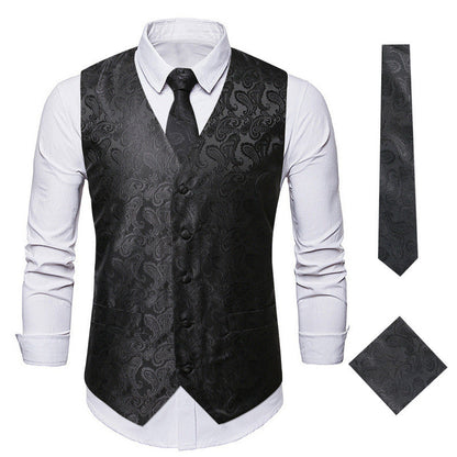 Herren Weste Elegant Blumenmuster Slim Fit