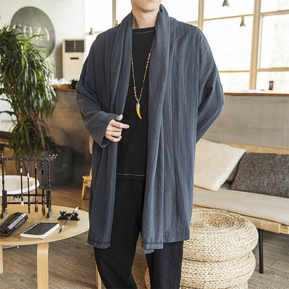 Herren Kimono-Jacke Lässig Elegant Weich