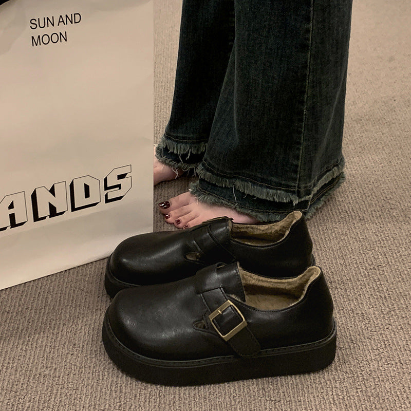 Damen Mokassins Bequem Schnallenverschluss Komfort Schuhe