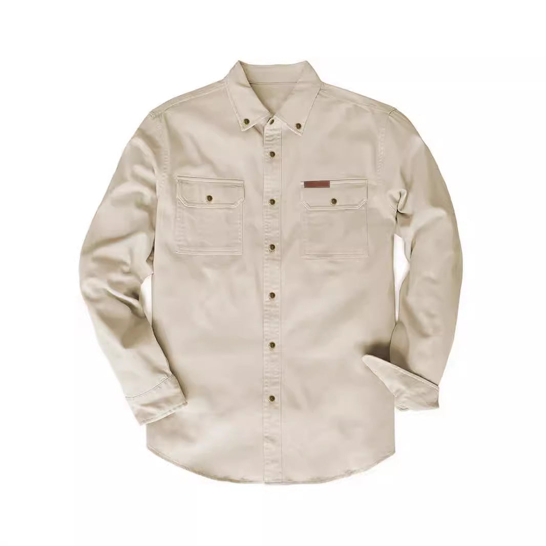 Herren Hemd Langarm Robust Button Down Kragen Elegant - BerlinGlamour