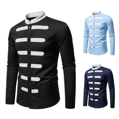 Herren Langarmhemd Modern mit Kontraststreifen SlimFit