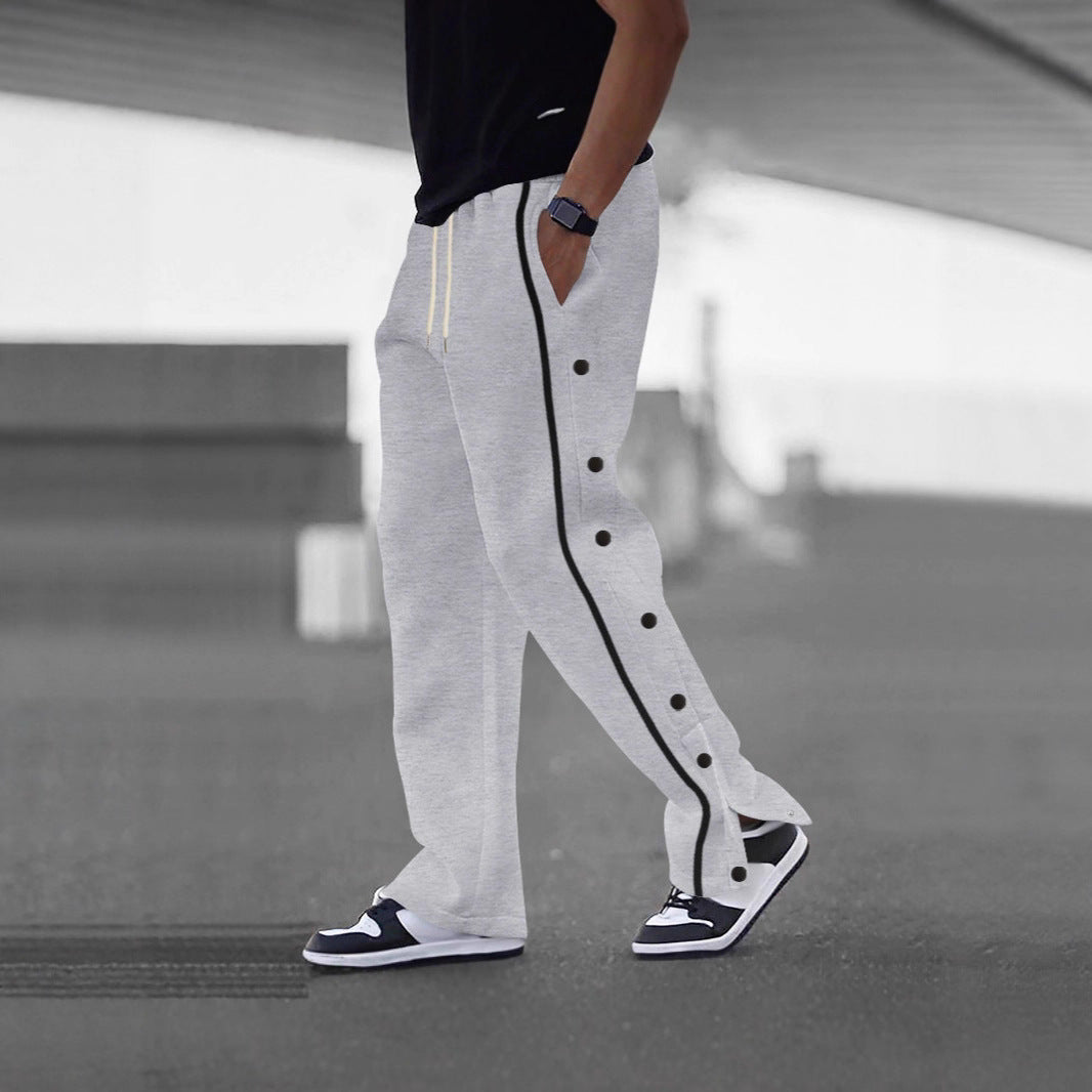 Herren Jogginghose Sportlich mit Taschen und Druckknöpfen