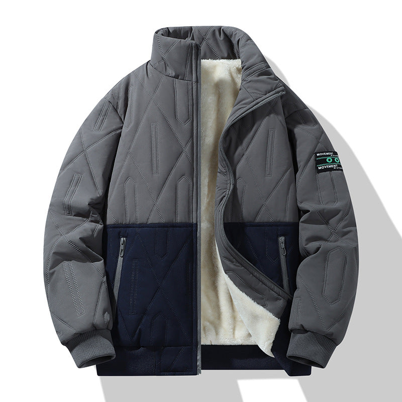 Herren Steppjacke Isoliert Warm mit Hochkragen Weich