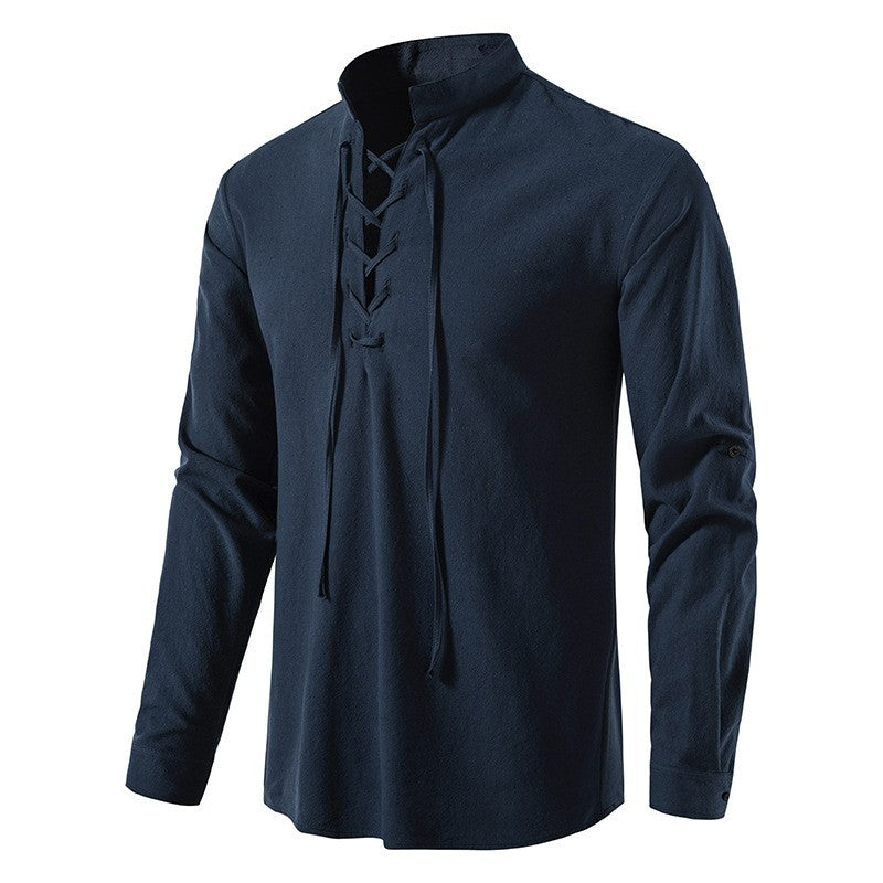Herren Langarmshirt Modern Kordelzug Elegant