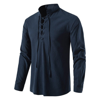 Herren Langarmshirt Modern Kordelzug Elegant