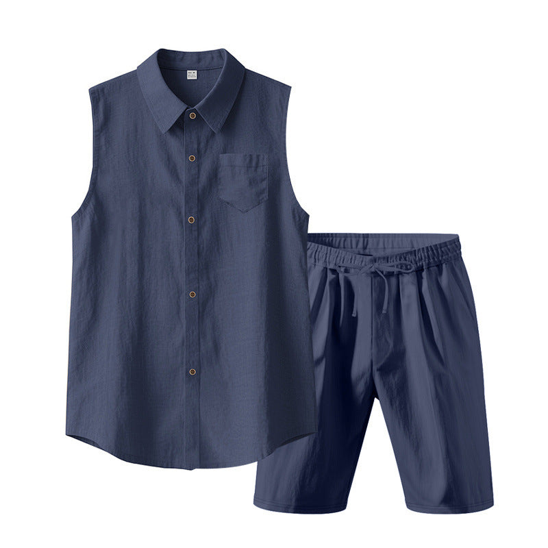 Männer Kurzarm Hemd Shorts Set Sommer