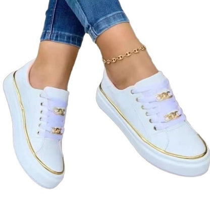 Damen Sneaker Satin Obermaterial Elegantes Design Gold