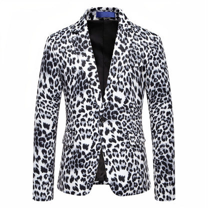 Herren Blazer Slim Fit mit Tiermuster Elegant