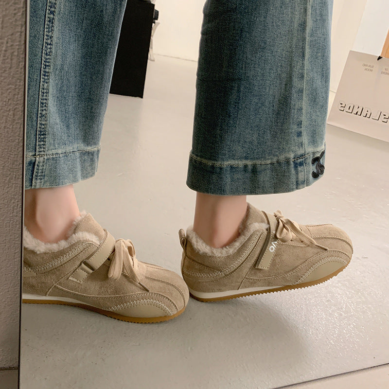 Damensneaker Fleece Weich Bequem Verstellbar