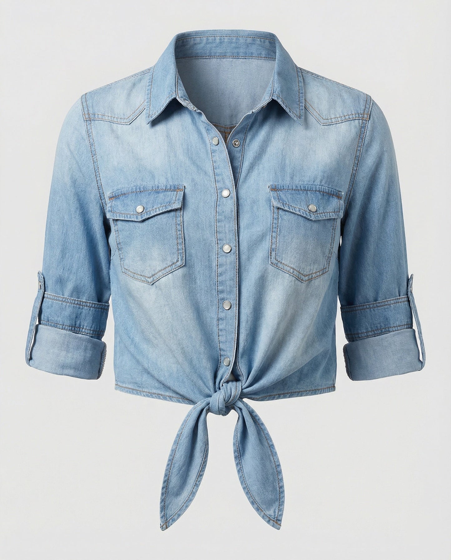 Damen Denimjacke Kurz Modisch Mit Brusttaschen
