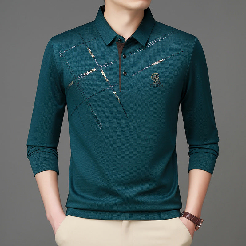 Herren Poloshirt Modern Grafikdruck Funktionstuch