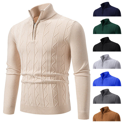 Herren Pullover Stehkragen Modisch mit Reißverschluss Weich - BerlinGlamour