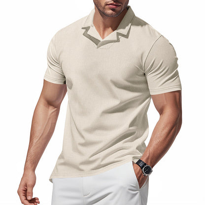 Herren Poloshirt Kurzarm Modern mit Struktur Optik