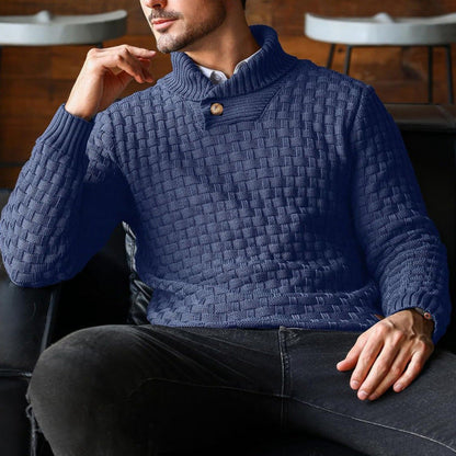 Herren Strickpullover Modern mit Stehkragen und Muster