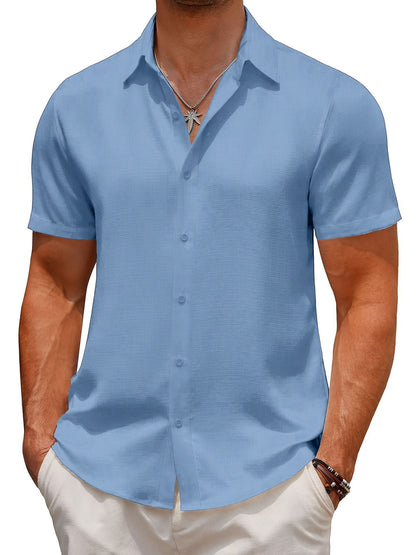 Herren Kurzarmhemd Modern Slim Fit Elegantes Design