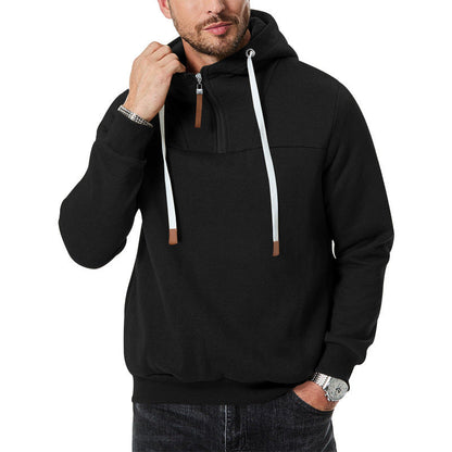 Herren Kapuzenpullover Warm mit Reißverschluss und Kängurutasche