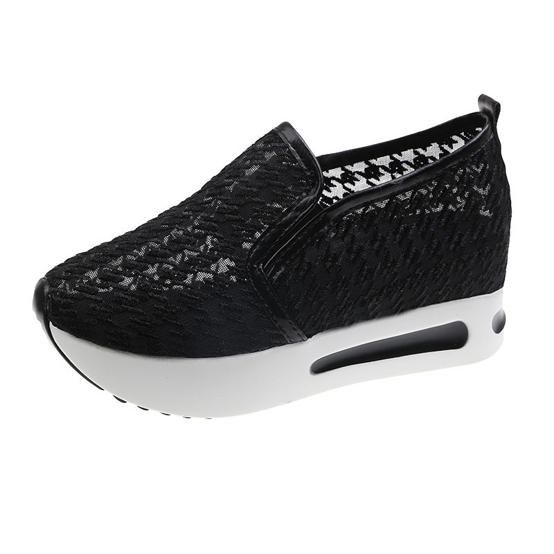 Damen Sneaker Hochabsatz Slip-On Schuhe Frauen