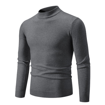 Herren Pullover Feinstrick Hochkragen Elastisch