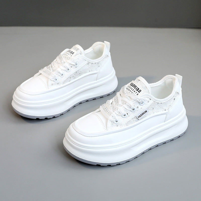 Damen Sneaker Plateau Schuhe Bequem Atmungsaktiv