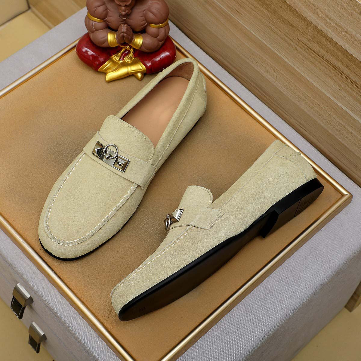 Damen Mokassin Wildleder Schuhe Elegant Schnürung