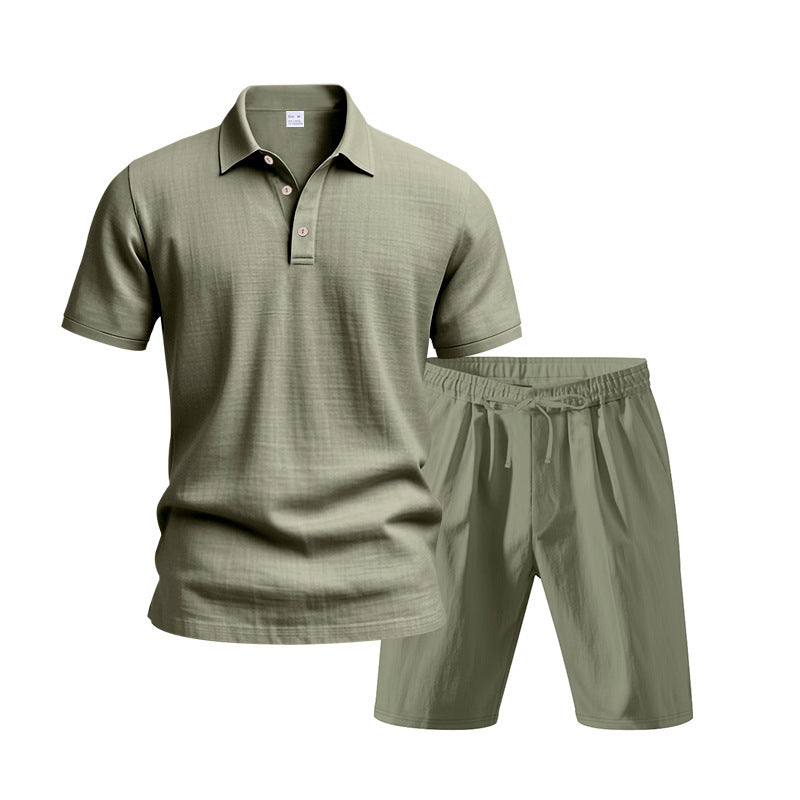 Herren Sport-Outfit Polohemd Kurze Hosen Sommer