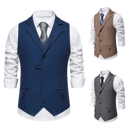 Herren Weste Elegant Hahnentritt Muster Modern - BerlinGlamour