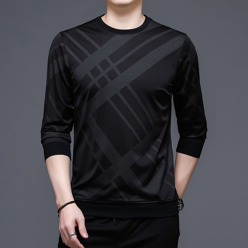 Herren Langarmshirt Atmungsaktiv Karomuster Modern